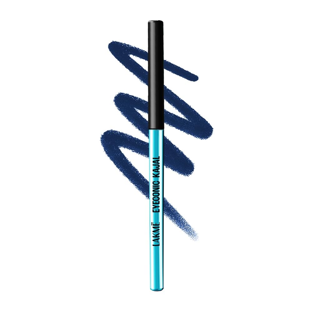 Lakme Eyeconic Kajal, Matte Waterproof Kohl, Smudgeproof Kajal Pencil that lasts 24 Hrs, Midnight Blue, 0.35g