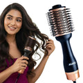 AGARO Hot Air Brush for Hair, Blow Dryer Brush, Volumizer & Styler, 360° Air flow Vent, Oval Barrel for Hair Volume, Charcoal Bristles, Ceramic Coating...