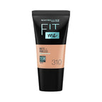 Maybelline New York Liquid Foundation, Matte & Poreless, Full Coverage Blendable Normal to Oily Skin, Fit Me, 310 Sun Beige, 18ml