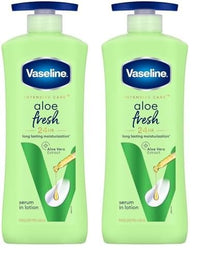Vaseline Aloe Fresh Body Lotion,24 HR Long Lasting Moisturisation with Aloe Vera extract and Menthol, 600ml (Pack of 2)