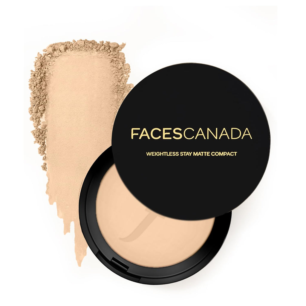FACESCANADA Weightless Stay Matte Finish Compact Powder - Ivory, 9 G