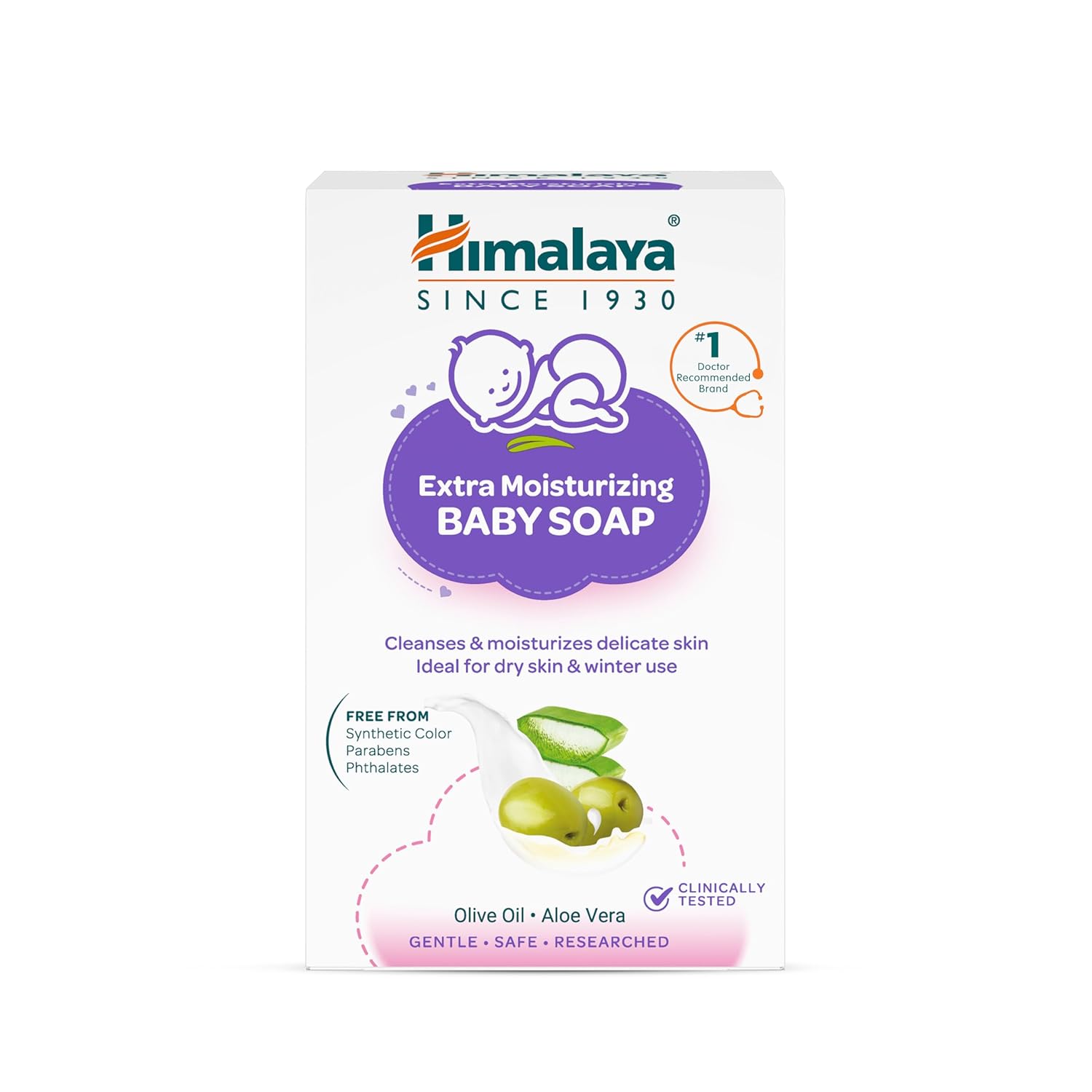 Himalaya Extra Moisturizing Baby Soap for Dry Skin - 125g