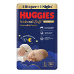 Huggies Natural Soft Overnite Diaper Pants| Premium Pant Style Baby Diapers Medium Size (L Size | 9-14 Kgs), 34 count| Keeps baby dry all night with cloud...