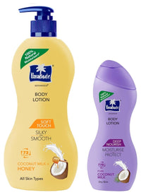 Parachute Advansed Soft Touch Body Lotion, 400ml & Parachute Advansed Deep Nourish Body Lotion for Women & Men, Dry Skin, 250ml | Pure Coconut Milk, 100% Natural, 72h Moisturisation