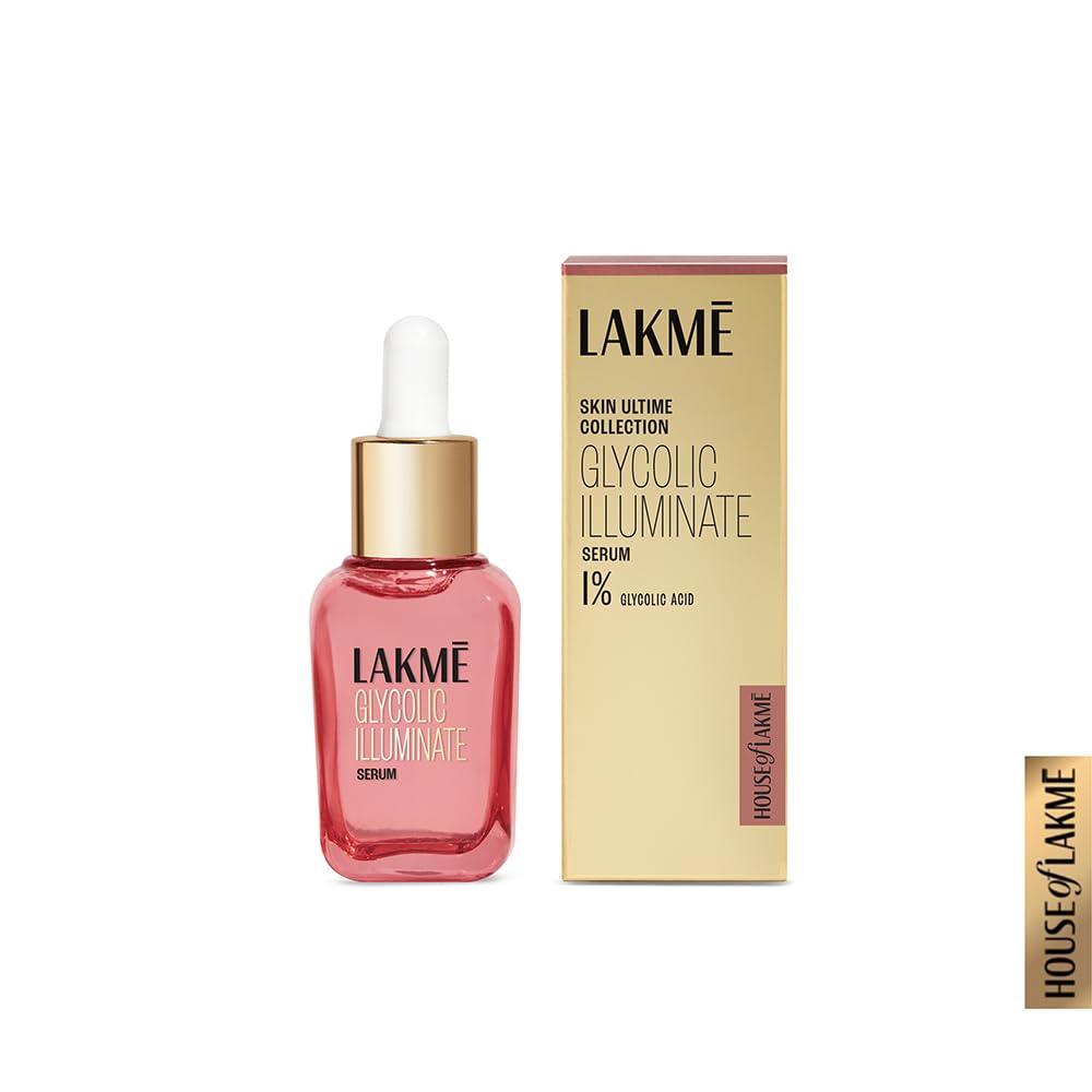 Lakme Glycolic Illuminate Serum 30  ml| 1% Glycolic Acid Reduces Dullness & Improves Texture