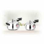 Hawkins Miss Mary Aluminium Inner Lid Handi Pressure Cooker, 3 Litre And 5 Litre, Combo Set, Silver, 3 Liter