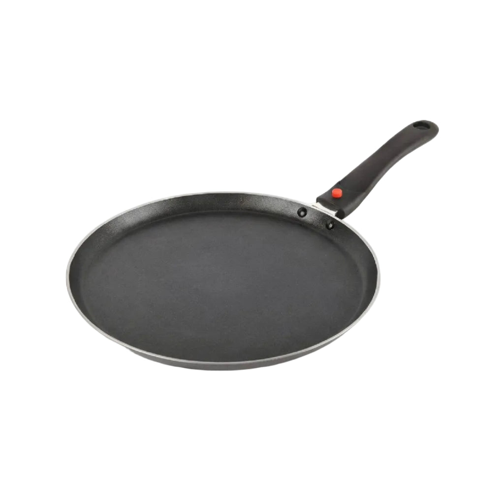CELLO Aluminium Non-Stick Induction Base Dosa Tawa with Detachable Bakelite Handle 28 CM Black