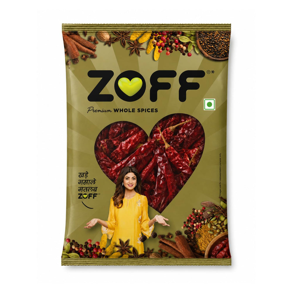 Zoff Red Chilly Whole - Sukhi Lal Mirch Whole - Natural & Hand-Picked - Net Weight – 500g