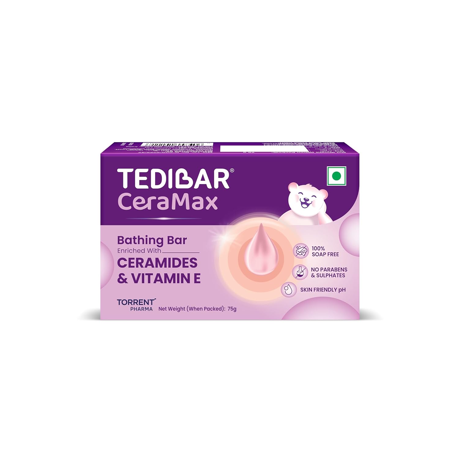 Tedibar Ceramax Bathing Bar - 75g Enriched with Ceramides & Vitamin E