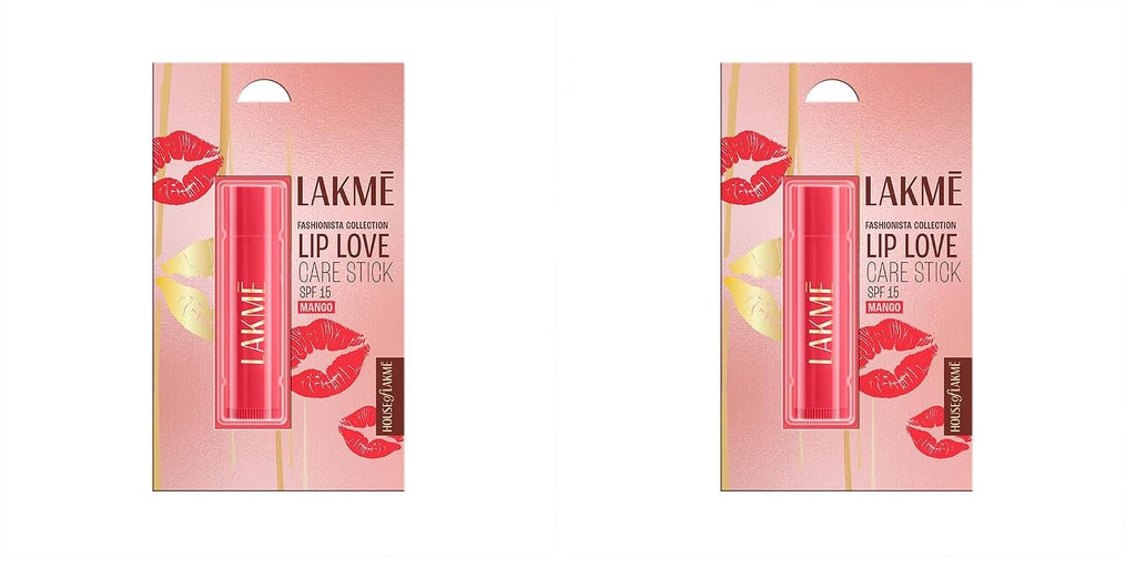 LAKMÉ Lip Love Spf 15 Lip Balm For Soft, Smooth, And Moisturised Lips, 4.5Gm-Mango,1 Count (Pack of 2)