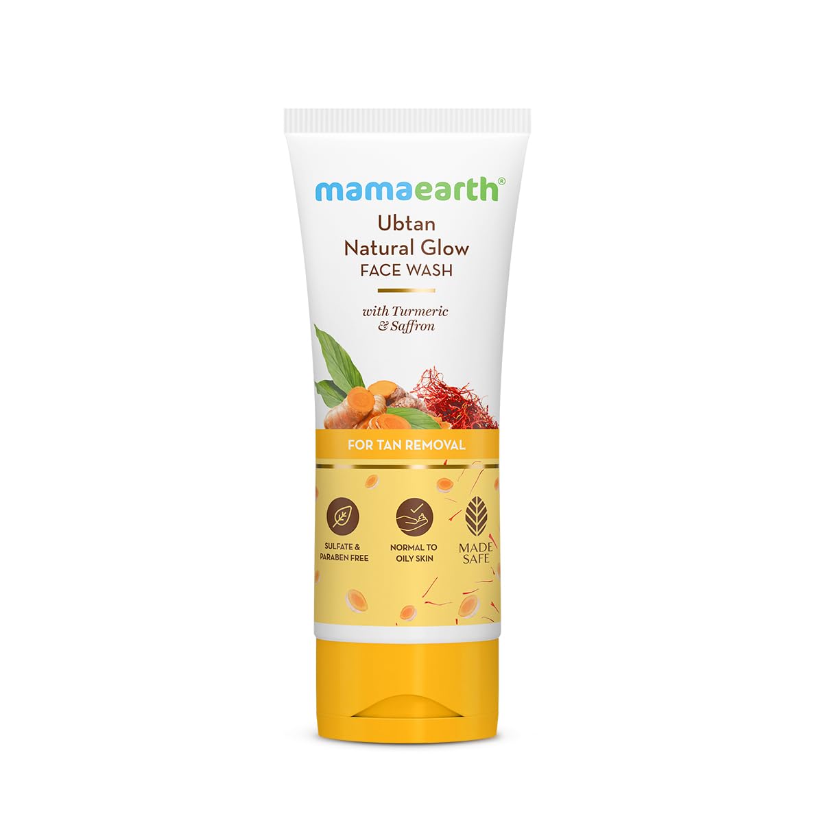 Mamaearth Ubtan Natural Glow Face Wash with Turmeric & Saffron for Tan Removal – 200 ml