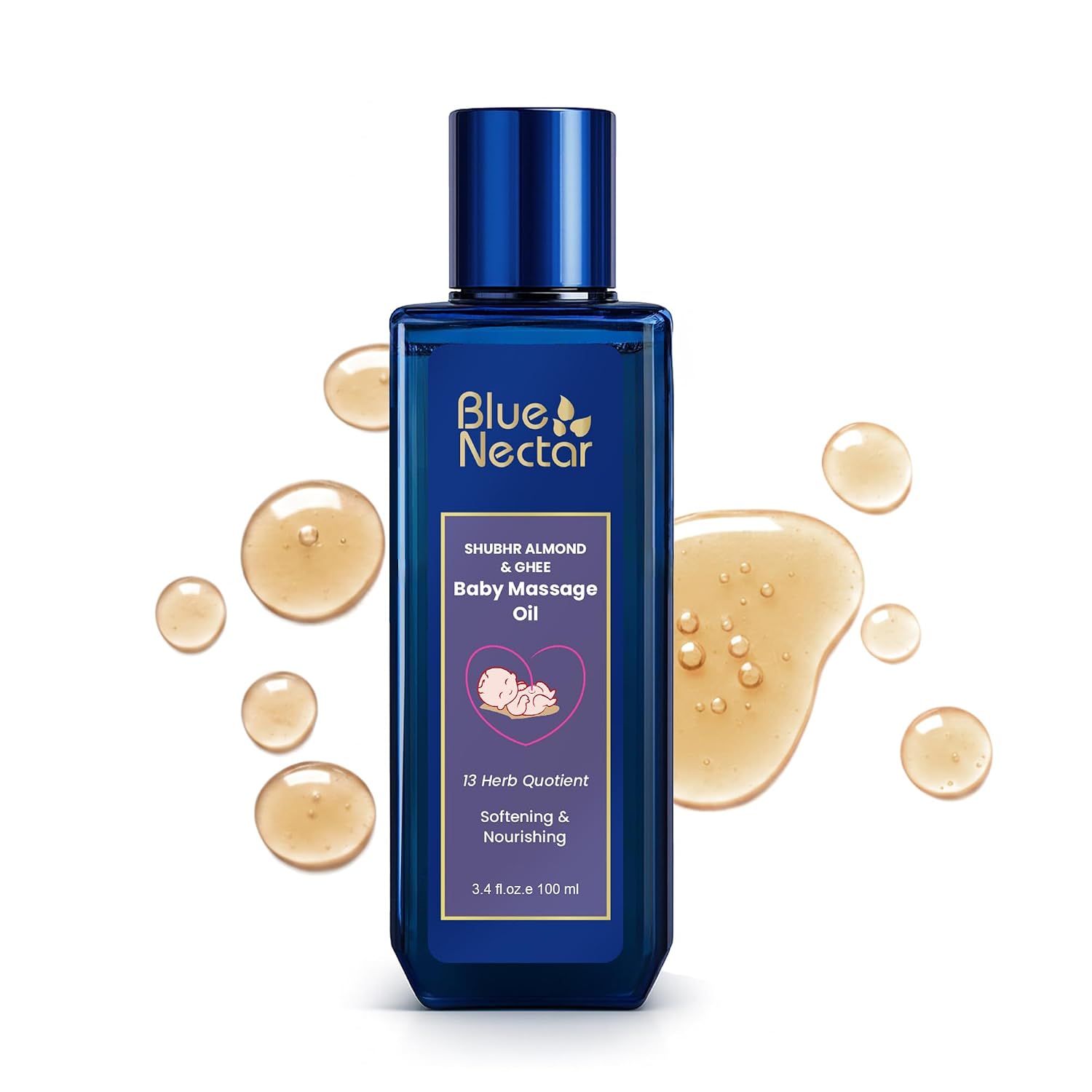 Blue Nectar Ayurvedic Baby Oil with Organic Ghee