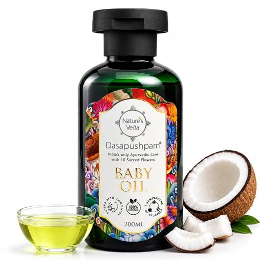 Nature's Veda Dasapushpam Baby Massage Oil for Newborn