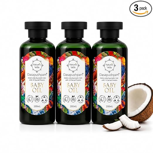 Nature's Veda Dasapushpam Baby Massage Oil for Newborn