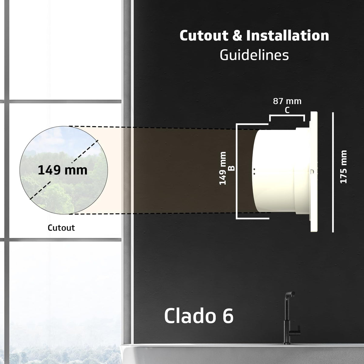V-Guard Clado 6 150 mm Exhaust Fan |White
