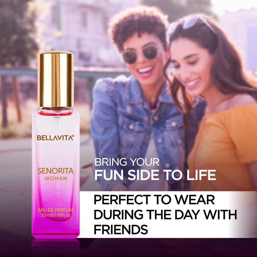 Bella Vita Luxury Date & Senorita Women Long Lasting | Perfume for Woman | Gifts for Woman | EDP 2x20ml | Jasmine, Vanilla, Lotus & Musk | Floral, Fruity & Woody