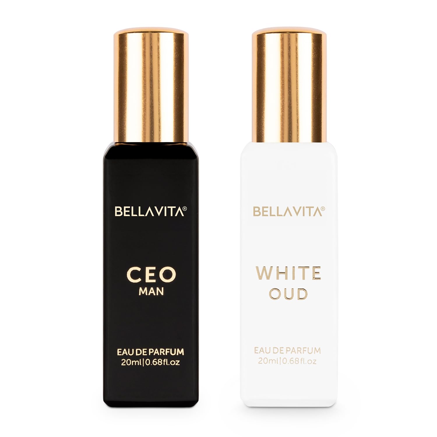 BELLAVITA CEO MAN and WHITE OUD Unisex | Long Lasting Perfume Unisex | Eau De Parfum pack of 2x20ml each | Tonka, Agarwood & Orange | Woody, Spicy &...