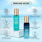BELLAVITA Skai Aquatic EDC & Fresh EDT | Long Lasting 2x20ml Perfume for Man & Woman | Gifts for Woman | Bergamot, Ylang Ylang, Pink Pepper |...