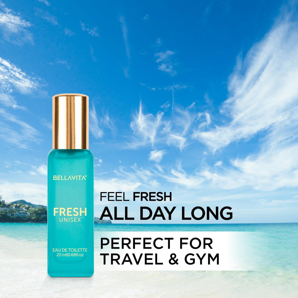 BELLAVITA Skai Aquatic EDC & Fresh EDT | Long Lasting 2x20ml Perfume for Man & Woman | Gifts for Woman | Bergamot, Ylang Ylang, Pink Pepper |...