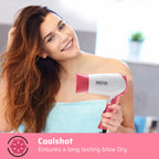 Nova NHP-8104 1400 Watts Compact Hair Dryer ( White/Pink )