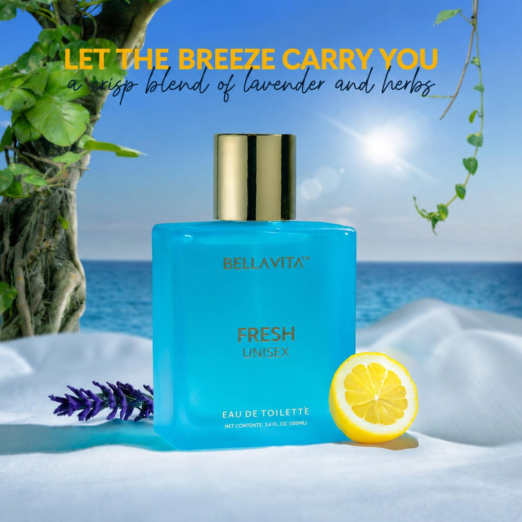 Bella Vita Luxury Fresh Unisex Long Lasting Perfume for Man and Woman | EDT 100ml | Bergamot, Lavender, Ylang Ylang | Citrus, Floral Premium Fragrance for...