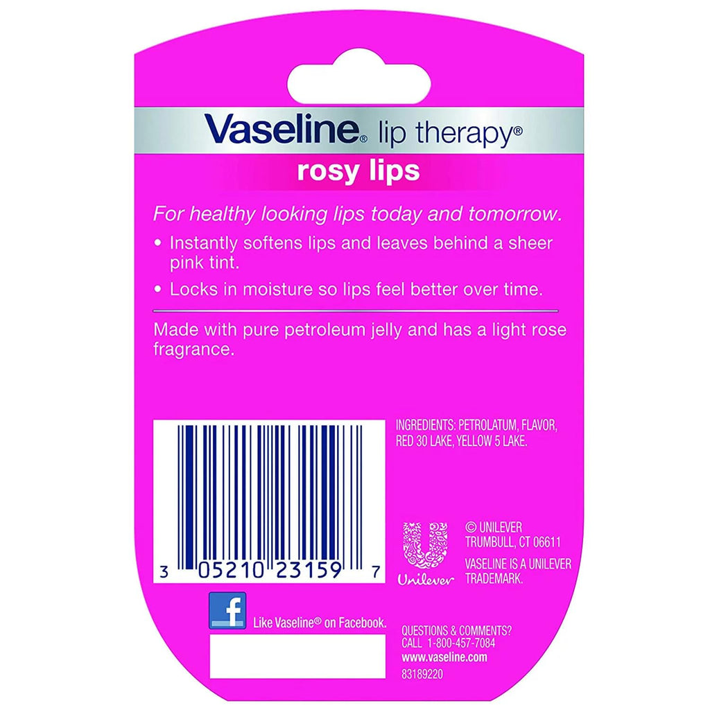 Vaseline Rosy Lip Therapy Size .25Oz Pack Of 3, Pink