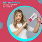 Nova NHP-8104 1400 Watts Compact Hair Dryer ( White/Pink )