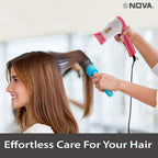 Nova NHP-8104 1400 Watts Compact Hair Dryer ( White/Pink )