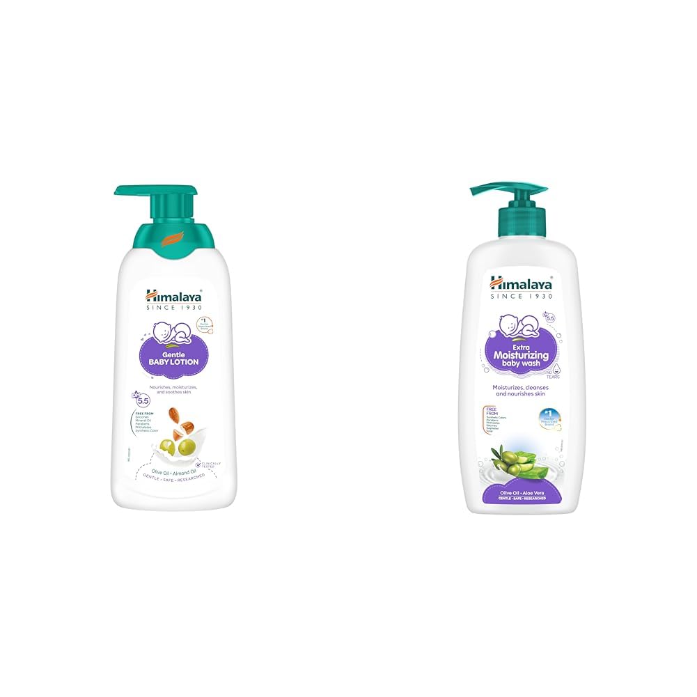 Gentle Baby Lotion 400Ml And Himalaya Extra Moisturizing Baby Wash 400Ml