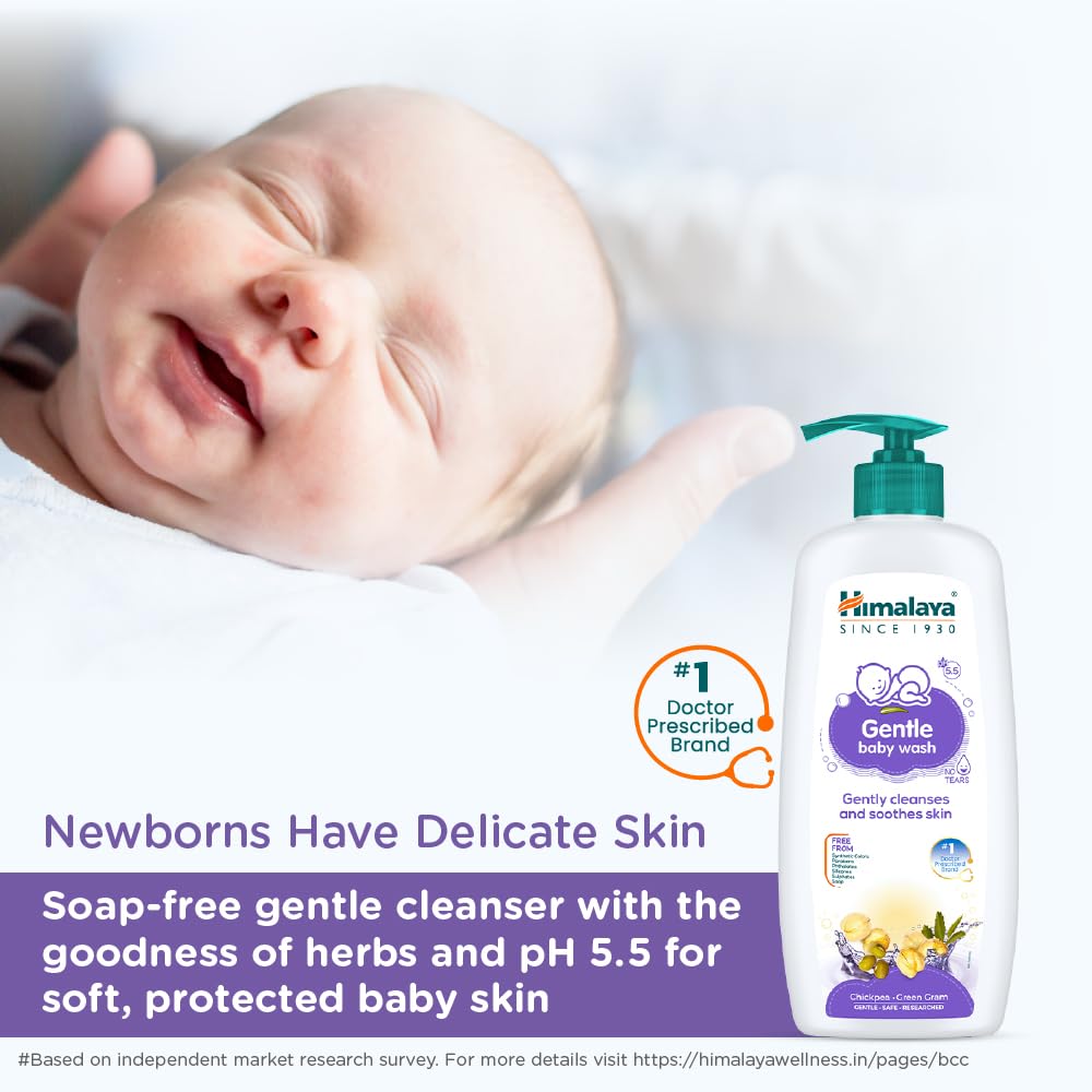 Himalaya Gentle Baby Wash|Chickpea,Fenugreek|pH 5.5|Safe from day1|200ml