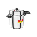 Prestige 10 Litre Stainless Steel Deluxe Alpha Svachh Outer Lid Pressure Cooker | 10Y Warranty | Deep Lid for Spillage Control | TRIPLY Base | Gasket Release System | Gas & Induction Compatible | ISI