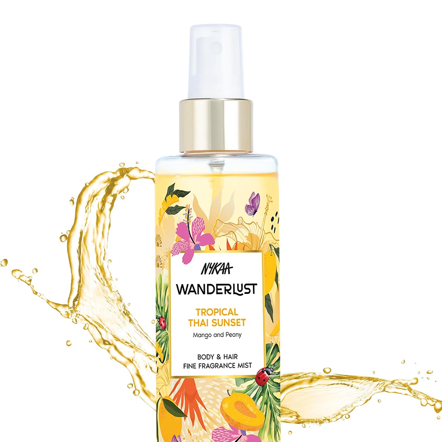 Nykaa Wanderlust Tropical Thai Sunset Body & Hair Fine fragrance Mist 200 ml