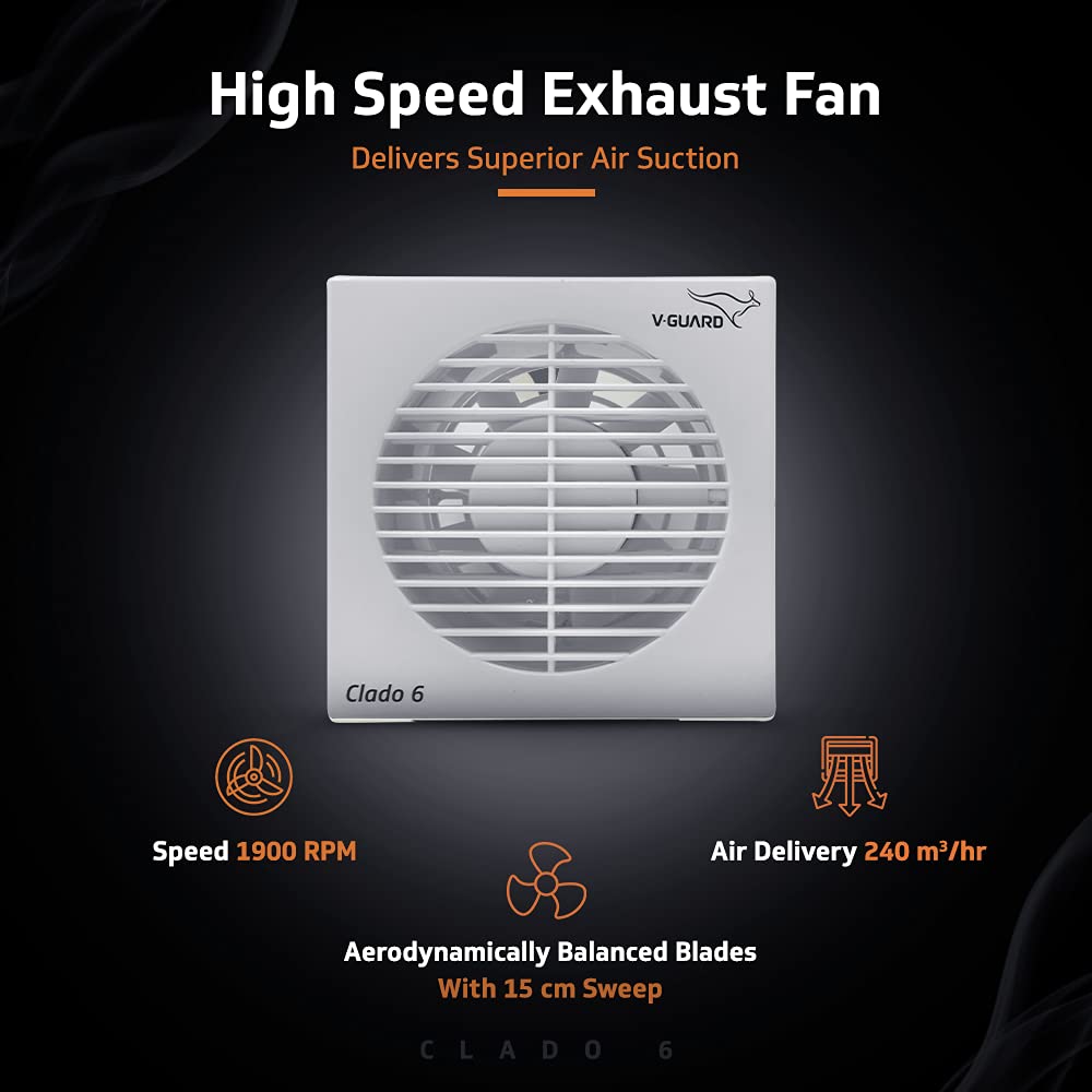 V-Guard Clado 6 150 mm Exhaust Fan |White