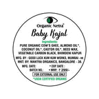 Organic Netra Baby Kajal 8g for Newborns Water-Resistant Smudgeproof Longlasting Enriched with Natural Organic Ingredients Safe for Sensitive Baby Skin No Harmful Chemicals Matte Finish - 8g