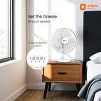 Orient Electric 400 mm Table 77 | High Speed Table Fan for Home|100% Copper Motor with Thermal Overload Protection | 90 Degree Oscillation | 3 Speed Control | Military Grade Guard | White