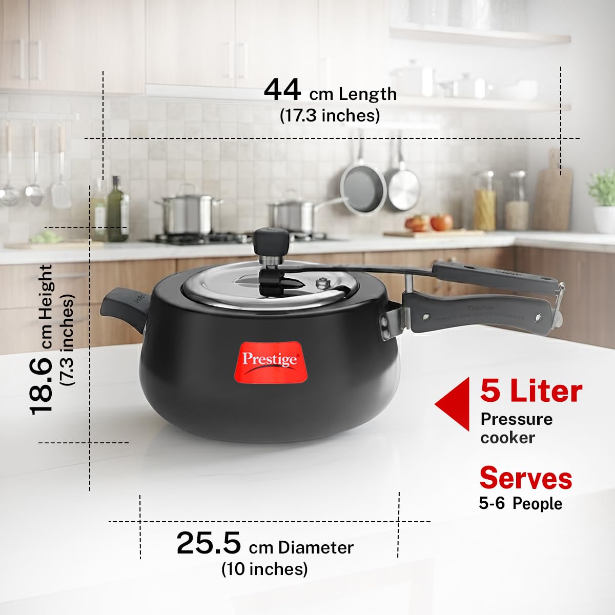 Prestige Nakshatra Cute DUO Svachh Hard Anodised Pressure Cooker, 5.0L