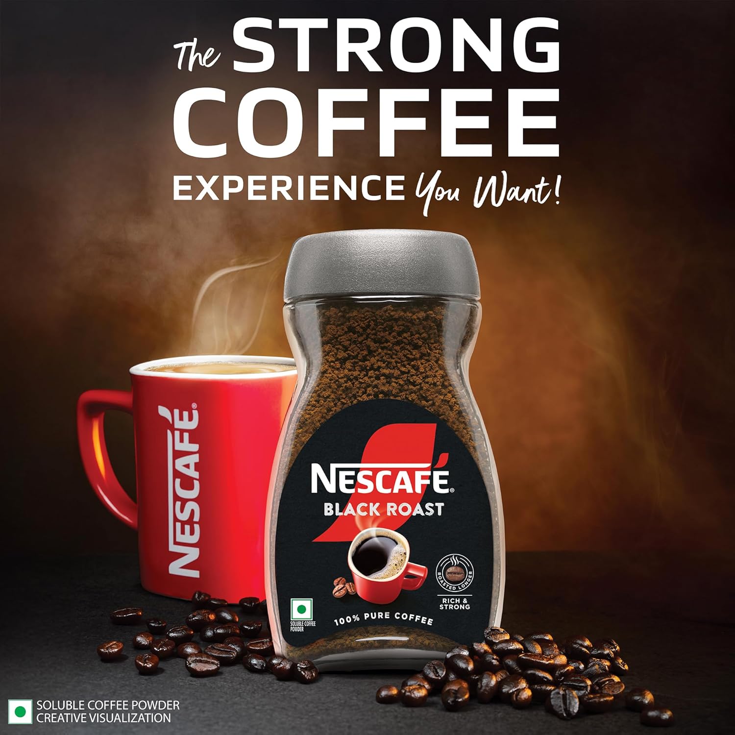 Nescafé Black Roast Instant Coffee Powder, 90g Jar
