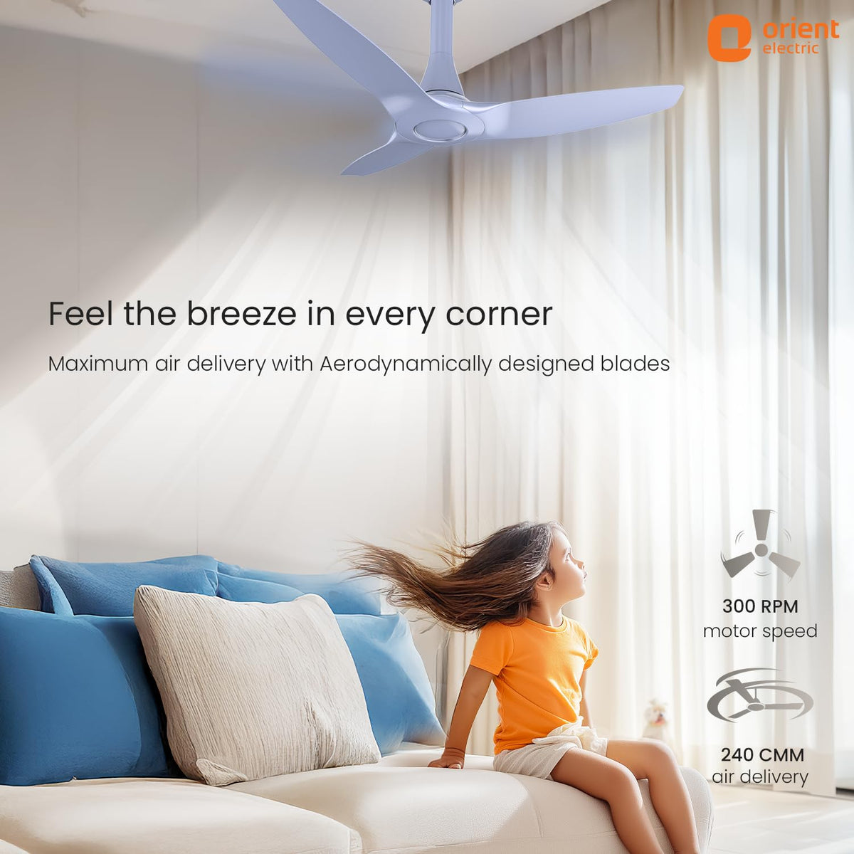 Orient Electric Newly Launched Aeroquiet Neu 1230mm Ceiling Fan for Home| BEE 2 Star Rated Energy Efficient Fan | Rust-proof ABS blade |2 Years Warranty by...