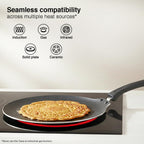 Prestige TTK OMG DLX Induction Base Non-Stick Aluminium Flat Dosa Tawa, 30cm, Red
