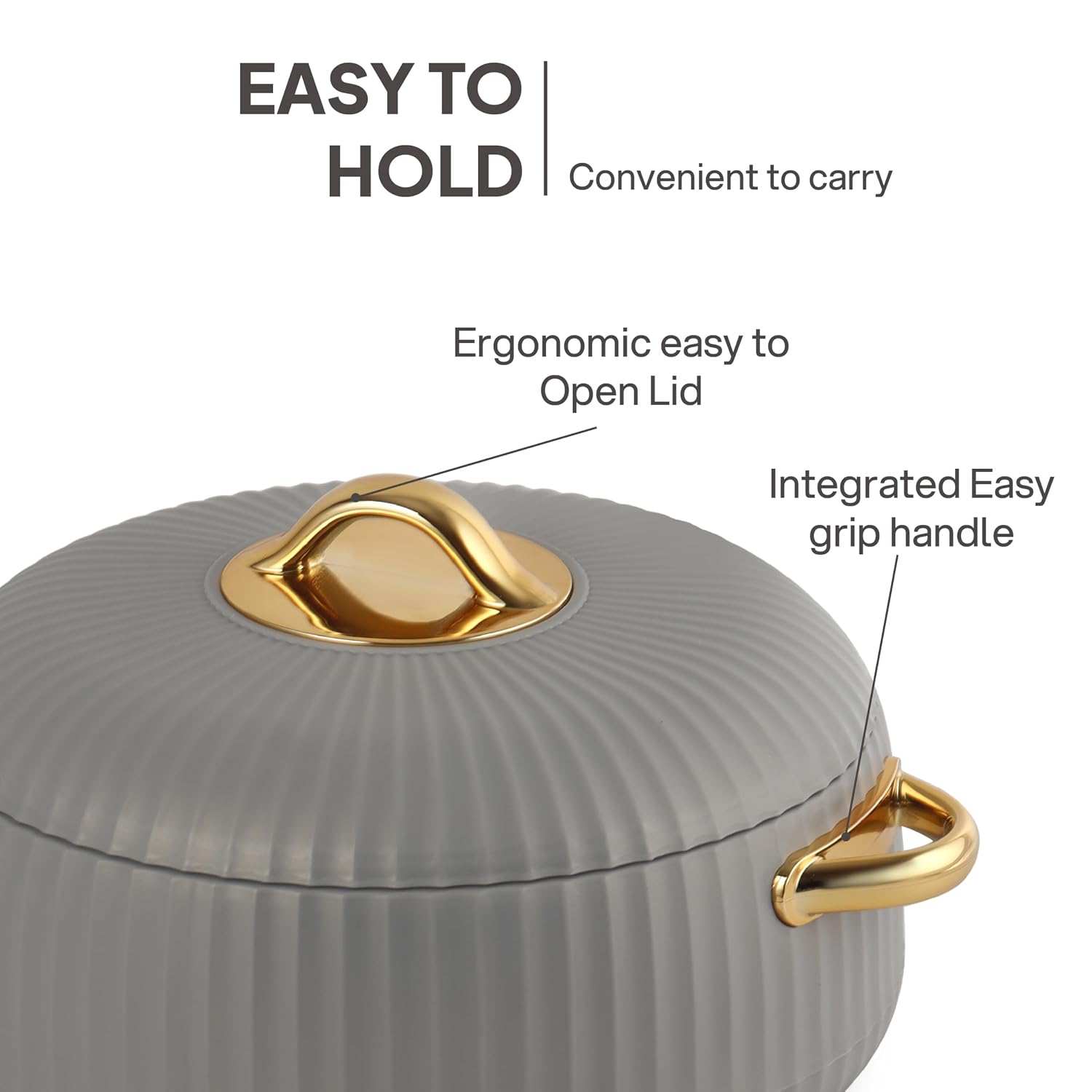 CELLO Aurum Insulated Casserole Hot Pot Box Set of 2 Pcs 1000ml Grey |