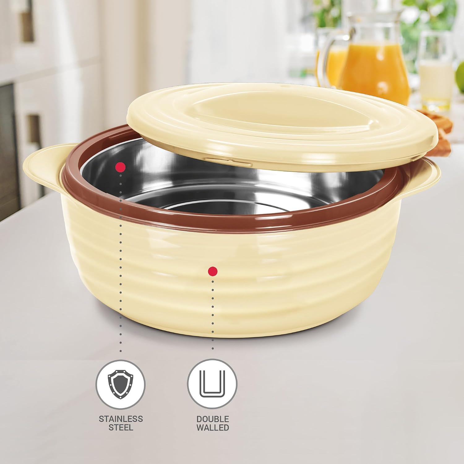 MILTON Aspire 2500 Serving Casserole, Double Walled Inner Stainless Steel