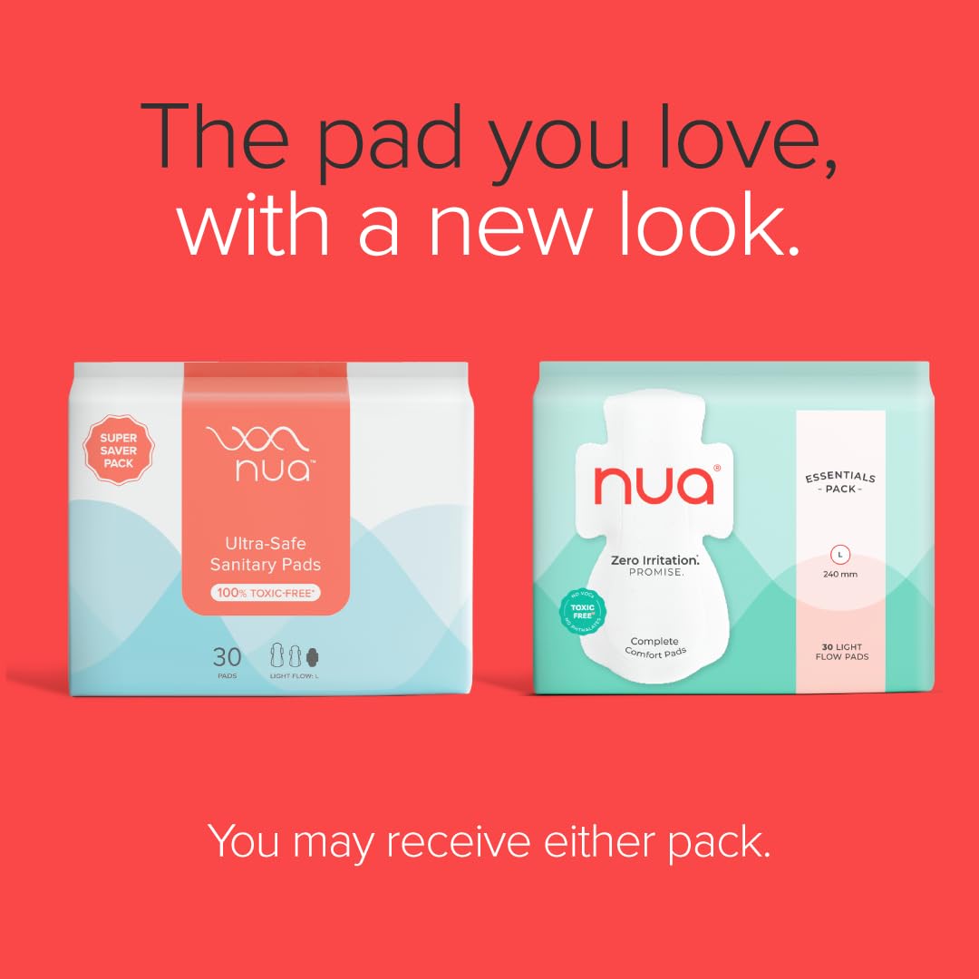 Nua Complete Comfort Sanitary Pads for Women L | Pack of 30 |