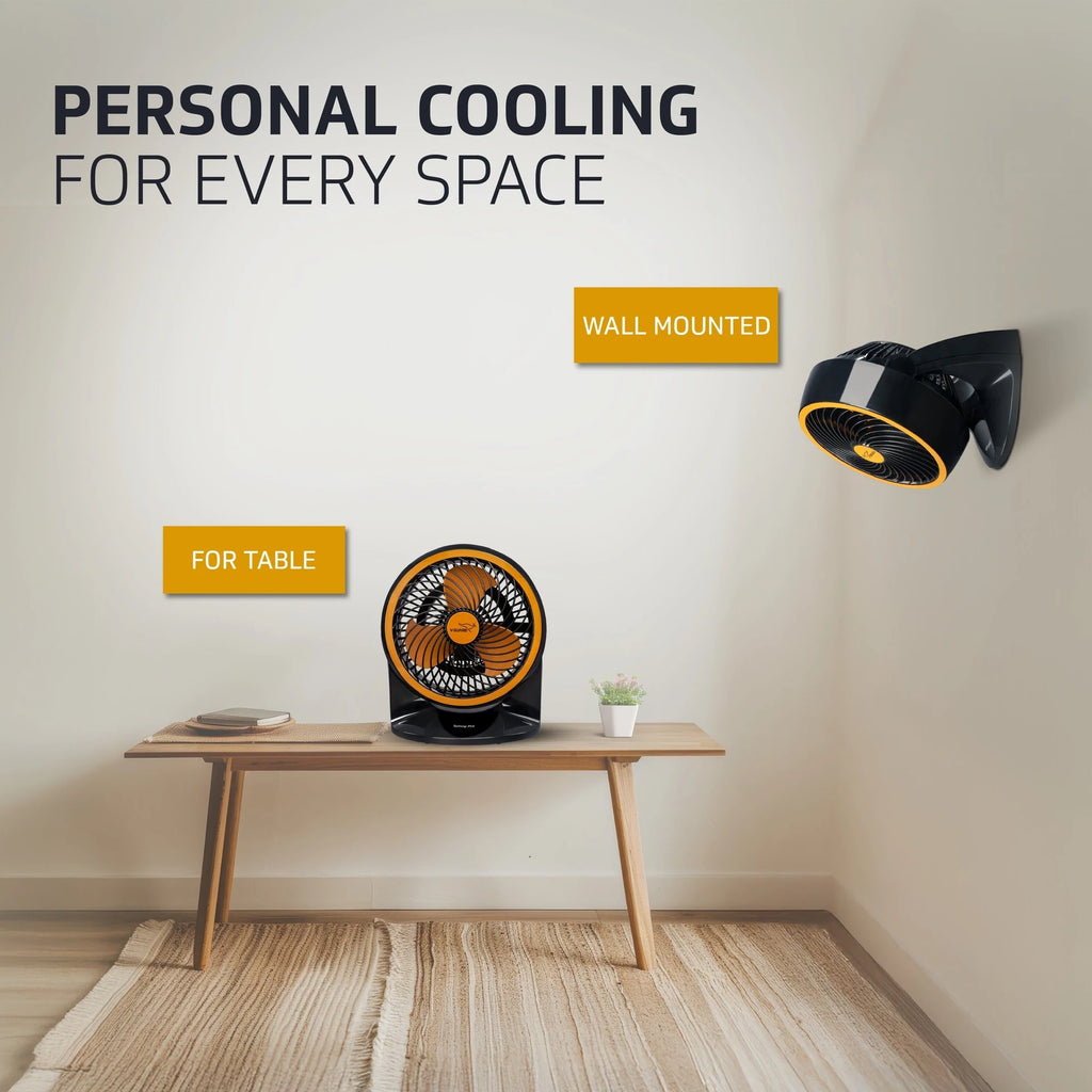 V-Guard Spinny Pro | High Speed with 2 Year Warranty 180 mm Table Fan (Orange Black | Pack of 1)