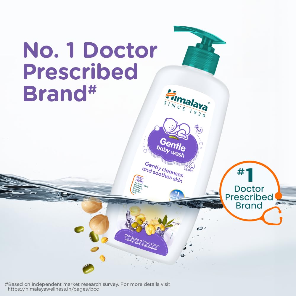 Himalaya Gentle Baby Wash|Chickpea,Fenugreek|pH 5.5|Safe from day1|200ml