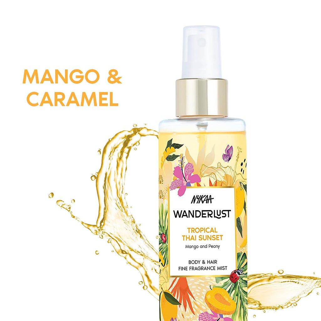 Nykaa Wanderlust Tropical Thai Sunset Body & Hair Fine fragrance Mist 200 ml