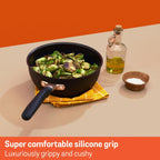 Meyer Midnight Hard Anodized Aluminium Non Stick Saucier Pan | 20cm/1.9L, Black