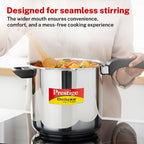 Prestige 10 Litre Stainless Steel Deluxe Alpha Svachh Outer Lid Pressure Cooker | 10Y Warranty | Deep Lid for Spillage Control | TRIPLY Base | Gasket Release System | Gas & Induction Compatible | ISI