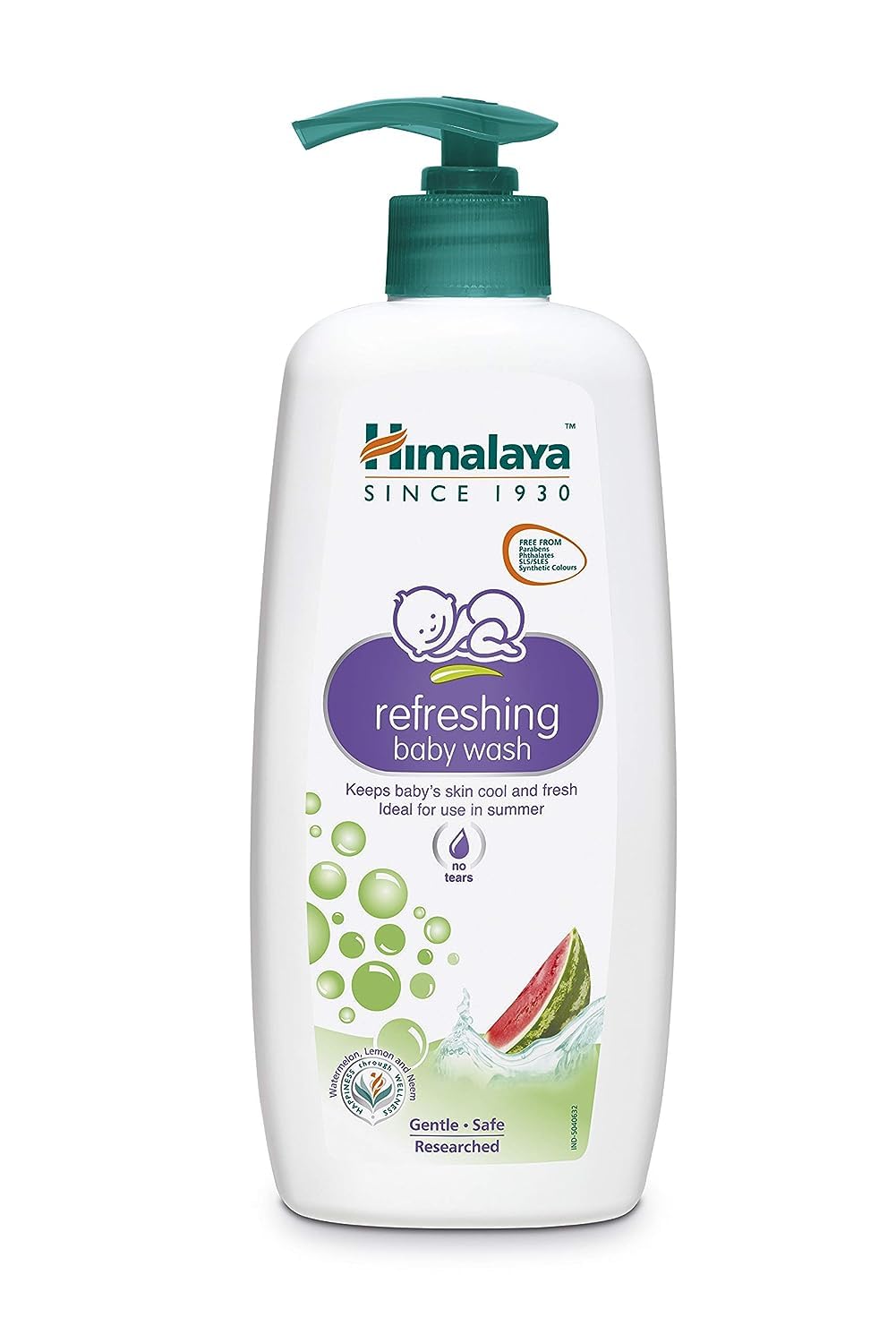 Himalaya Refreshing Baby Wash 200ml | No tears formula |with Watermelon, Neem & Lemon| Keeps baby's skin cool & fresh