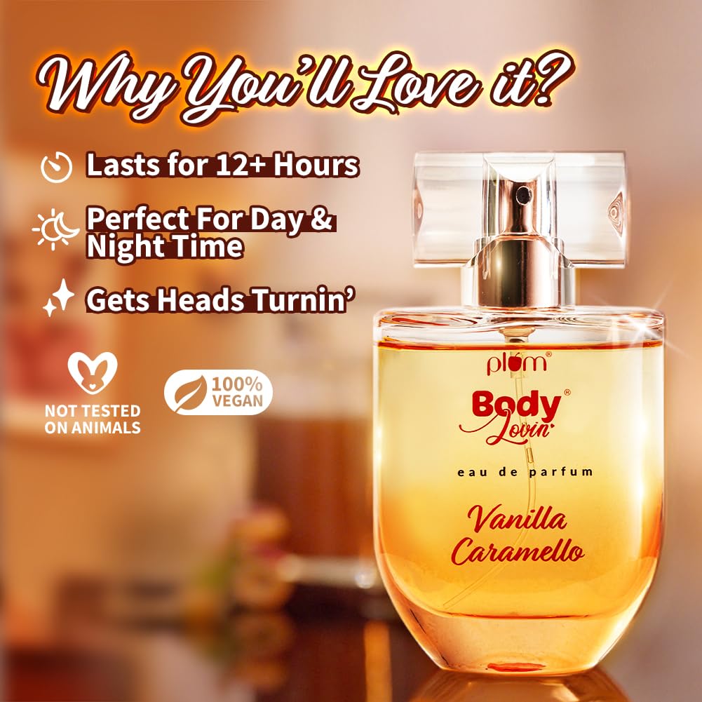 Plum BodyLovin' Vanilla Caramello Eau De Perfume (Parfum) 50 ml| Long-Lasting Gourmet Fragrance | Luxury Perfume for Women | Vanilla, Caramel &...