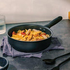 Meyer Midnight Hard Anodized Aluminium Non Stick Saucier Pan | 20cm/1.9L, Black